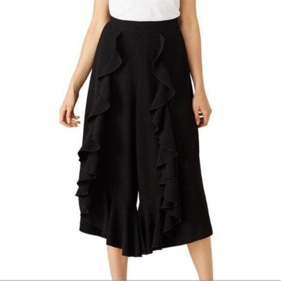 Alexis Mulan Ruffle Culotte Pants Size XS Black Classic Designer Statement Party - Picture 1 of 13